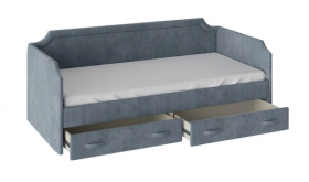 Кровать с мягкой обивкой и ящиками «Кантри» Тип 1 (900) (Замша синяя) в Яровом - yarovoe.katalogmebeli.com | фото 2
