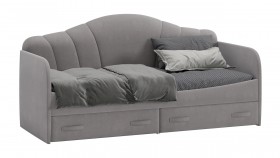 Кровать с мягкой спинкой и ящиками «Сабрина» 900 Светло-серый в Яровом - yarovoe.katalogmebeli.com | фото