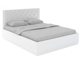 Кровать с ПМ М25 Спальня Тиффани (белый текстурный) в Яровом - yarovoe.katalogmebeli.com | фото