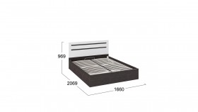 Кровать с подъемным механизмом «Фьюжн» Белый глянец/Венге Линум в Яровом - yarovoe.katalogmebeli.com | фото 3