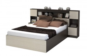 Кровать с прикроватным блоком КР 552 Спальня Basya (венге/белфорт) в Яровом - yarovoe.katalogmebeli.com | фото
