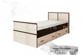 Кровать Сакура с настилом и ящиками 0,9 (Венге/Лоредо) в Яровом - yarovoe.katalogmebeli.com | фото