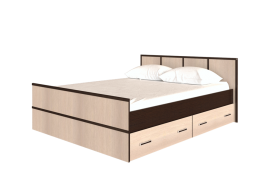 Кровать Сакура с настилом и ящиками 1,4 (Венге/Лоредо) в Яровом - yarovoe.katalogmebeli.com | фото