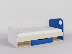 Кровать Скай 1950х950 (Синий/Белый/корпус Клен) в Яровом - yarovoe.katalogmebeli.com | фото