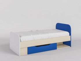 Кровать Скай люкс 1650х750 (Синий/Белый/корпус Клен) в Яровом - yarovoe.katalogmebeli.com | фото