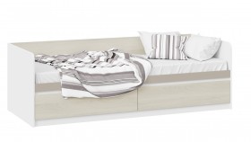 Кровать «Сканди» с 2 ящиками Дуб Гарден/Белый/Глиняный серый в Яровом - yarovoe.katalogmebeli.com | фото 1