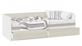 Кровать «Сканди» с 2 ящиками Дуб Гарден/Белый/Глиняный серый в Яровом - yarovoe.katalogmebeli.com | фото 2