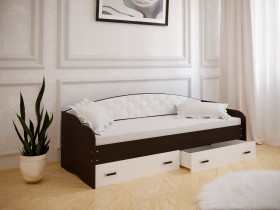 Кровать Софа-7 с мягкой спинкой (800х1900) Венге/ Белый в Яровом - yarovoe.katalogmebeli.com | фото