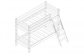 Кровать Соня вариант 12 низкая с наклонной лестницей Белый полупрозрачный в Яровом - yarovoe.katalogmebeli.com | фото 3