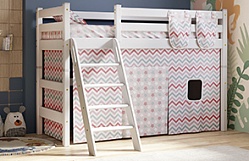 Кровать Соня вариант 6 полувысокая с наклонной лестницей Белый полупрозрачный в Яровом - yarovoe.katalogmebeli.com | фото