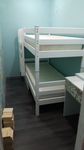 Кровать Соня вариант 9 двухъярусная с прямой лестницей Белый полупрозрачный в Яровом - yarovoe.katalogmebeli.com | фото 3