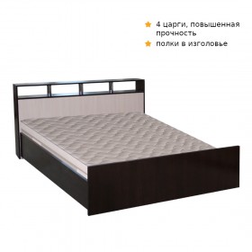 Кровать ТРОЯ 1200 Венге-Дуб бел. в Яровом - yarovoe.katalogmebeli.com | фото