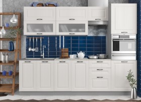 Модульная кухня Капри 2,7 м (Липа белый/Серый) в Яровом - yarovoe.katalogmebeli.com | фото