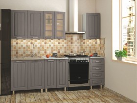 Кухонный гарнитур 1,8м Луксор высокие модули (Клен серый/корпус белый) в Яровом - yarovoe.katalogmebeli.com | фото