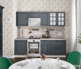 Кухня Регина 24 2,4 м (Серый матовый/Белый) в Яровом - yarovoe.katalogmebeli.com | фото