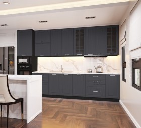 Кухонный гарнитур 1,8м Луксор высокие модули (Клен серый/корпус венге) в Яровом - yarovoe.katalogmebeli.com | фото