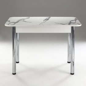 Кухонный стол 1100*700/400 ф 2 Пластик, мрамор белый в Яровом - yarovoe.katalogmebeli.com | фото