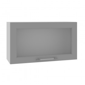 Квадро ВПГС 800 шкаф верхний горизонтальный со стеклом высокий (Лунный свет/корпус Серый) в Яровом - yarovoe.katalogmebeli.com | фото