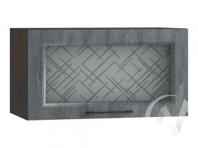 Либерти Шкаф верхний горизонтальный со стеклом ШВГС 609 (Холст грей/корпус венге) в Яровом - yarovoe.katalogmebeli.com | фото