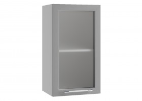 Лофт ПС 400 шкаф верхний со стеклом (Штукатурка белая/корпус Серый) в Яровом - yarovoe.katalogmebeli.com | фото