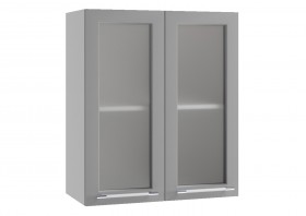 Лофт ПС 600 шкаф верхний со стеклом (Штукатурка белая/корпус Серый) в Яровом - yarovoe.katalogmebeli.com | фото
