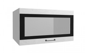 Лофт ВПГСФ 800 шкаф верхний горизонтальный со стеклом высокий с фотопечатью (Штукатурка белая/корпус Серый) в Яровом - yarovoe.katalogmebeli.com | фото