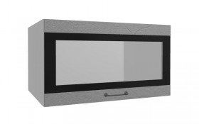 Лофт ВПГСФ 800 шкаф верхний горизонтальный со стеклом высокий с фотопечатью (Штукатурка серая/корпус Серый) в Яровом - yarovoe.katalogmebeli.com | фото