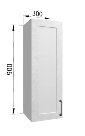 Лофт ВПС 300 шкаф верхний со стеклом высокий (Штукатурка белая/корпус Серый) в Яровом - yarovoe.katalogmebeli.com | фото