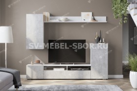 Мебель для гостиной МГС 4 (Белый/Цемент светлый) в Яровом - yarovoe.katalogmebeli.com | фото