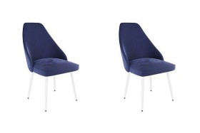 Набор стульев Милан 2 шт (синий велюр/белый) в Яровом - yarovoe.katalogmebeli.com | фото