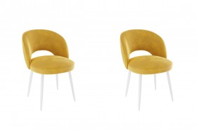 Набор стульев Моли 2 шт (жёлтый велюр/белый) в Яровом - yarovoe.katalogmebeli.com | фото