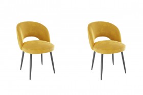 Набор стульев Моли 2 шт (жёлтый велюр/черный) в Яровом - yarovoe.katalogmebeli.com | фото