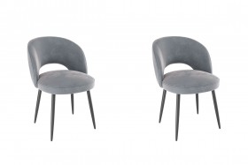 Набор стульев Моли 2 шт (серый велюр/черный) в Яровом - yarovoe.katalogmebeli.com | фото