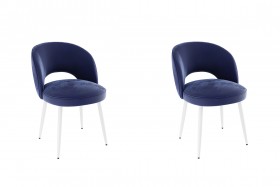 Набор стульев Моли 2 шт (синий велюр/белый) в Яровом - yarovoe.katalogmebeli.com | фото