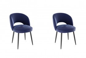 Набор стульев Моли 2 шт (синий велюр/черный) в Яровом - yarovoe.katalogmebeli.com | фото