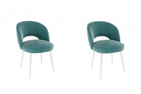 Набор стульев Моли 2 шт (зеленый велюр/белый) в Яровом - yarovoe.katalogmebeli.com | фото