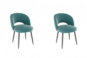Набор стульев Моли 2 шт (зеленый велюр/черный) в Яровом - yarovoe.katalogmebeli.com | фото