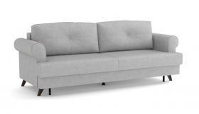 Оливер / диван - кровать 3-х местн. (еврокнижка) (велюр велутто серебряный 52 в Яровом - yarovoe.katalogmebeli.com | фото