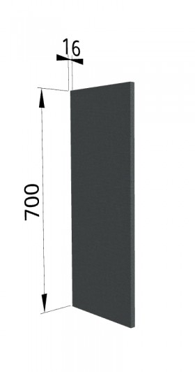 Панель торцевая П Квадро (для шкафа верхнего) Железо в Яровом - yarovoe.katalogmebeli.com | фото