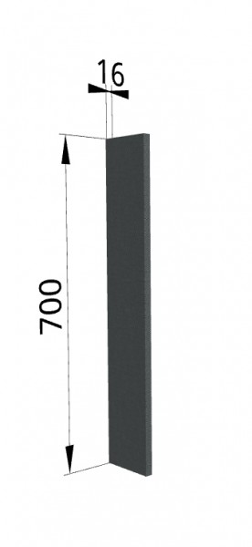 Панель торцевая ПТ 400 Квадро (для шкафа торцевого верхнего) Железо в Яровом - yarovoe.katalogmebeli.com | фото