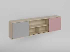 Полка между шкафами 1660 Грэйси (Розовый/Серый/корпус Клен) в Яровом - yarovoe.katalogmebeli.com | фото