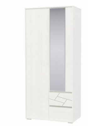 Шкаф 2-х дверный с ящиками Аделина 1000 Рамух белый в Яровом - yarovoe.katalogmebeli.com | фото