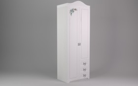 Шкаф 2-х створчатый с ящиками Бэлла (Выбеленное дерево/Белый) в Яровом - yarovoe.katalogmebeli.com | фото 2