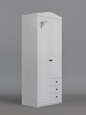 Шкаф 2-х створчатый с ящиками Бэлла (Выбеленное дерево/Белый) в Яровом - yarovoe.katalogmebeli.com | фото