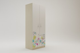 Шкаф 2-х створчатый с ящиками Флёр (Белый/корпус Клен) в Яровом - yarovoe.katalogmebeli.com | фото