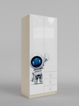 Шкаф 2-х створчатый с ящиками Санни (Белый/корпус Клен) в Яровом - yarovoe.katalogmebeli.com | фото