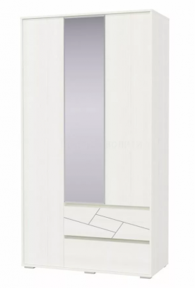 Шкаф 3-х дверный с ящиками Аделина 1200 Рамух белый в Яровом - yarovoe.katalogmebeli.com | фото