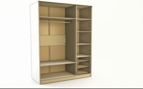 Шкаф 3-х створчатый с ящиками Флёр (Белый/корпус Выбеленное дерево) в Яровом - yarovoe.katalogmebeli.com | фото 2