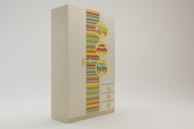 Шкаф 3-х створчатый с ящиками Клаксон (Бежевый/корпус Клен) в Яровом - yarovoe.katalogmebeli.com | фото