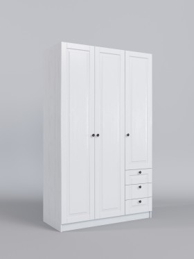 Шкаф 3-х створчатый с ящиками Классика (Белый/корпус Выбеленное дерево) в Яровом - yarovoe.katalogmebeli.com | фото